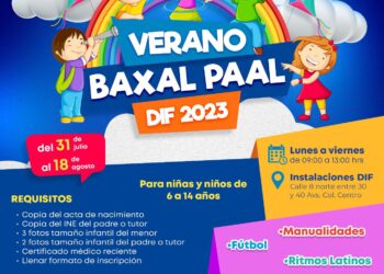 Invita DIF Solidaridad al Verano Baxal Paal 2023