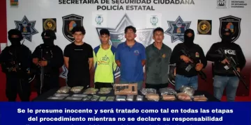 Cuarteto sorprendido cuando se repartían droga y traían una pistola