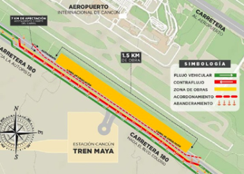 Adecuaciones viales por obras del Tren Maya alteran la movilidad en Cancún
