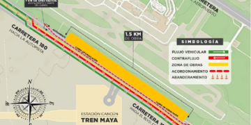 Adecuaciones viales por obras del Tren Maya alteran la movilidad en Cancún