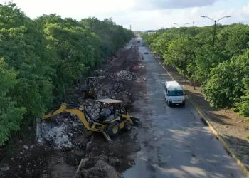 Construcción como nunca de banquetas y guarniciones en Solidaridad