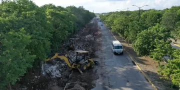 Construcción como nunca de banquetas y guarniciones en Solidaridad