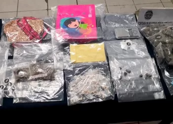 Aseguran paquete con droga escondido en un arbusto frente a un restaurante