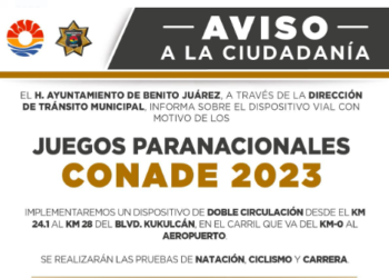 Dispositivo vial en la Zona Hotelera de Cancún por Juegos Paranacionales Conade