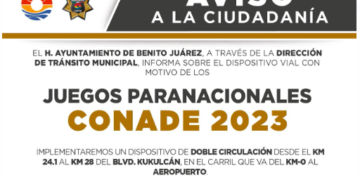 Dispositivo vial en la Zona Hotelera de Cancún por Juegos Paranacionales Conade
