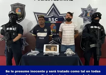 Sorprendidos con una pistola par de narcomenudistas