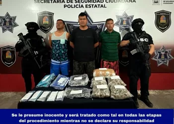 Detienen en Cancún a cuatro individuos cuando se repartían marihuana