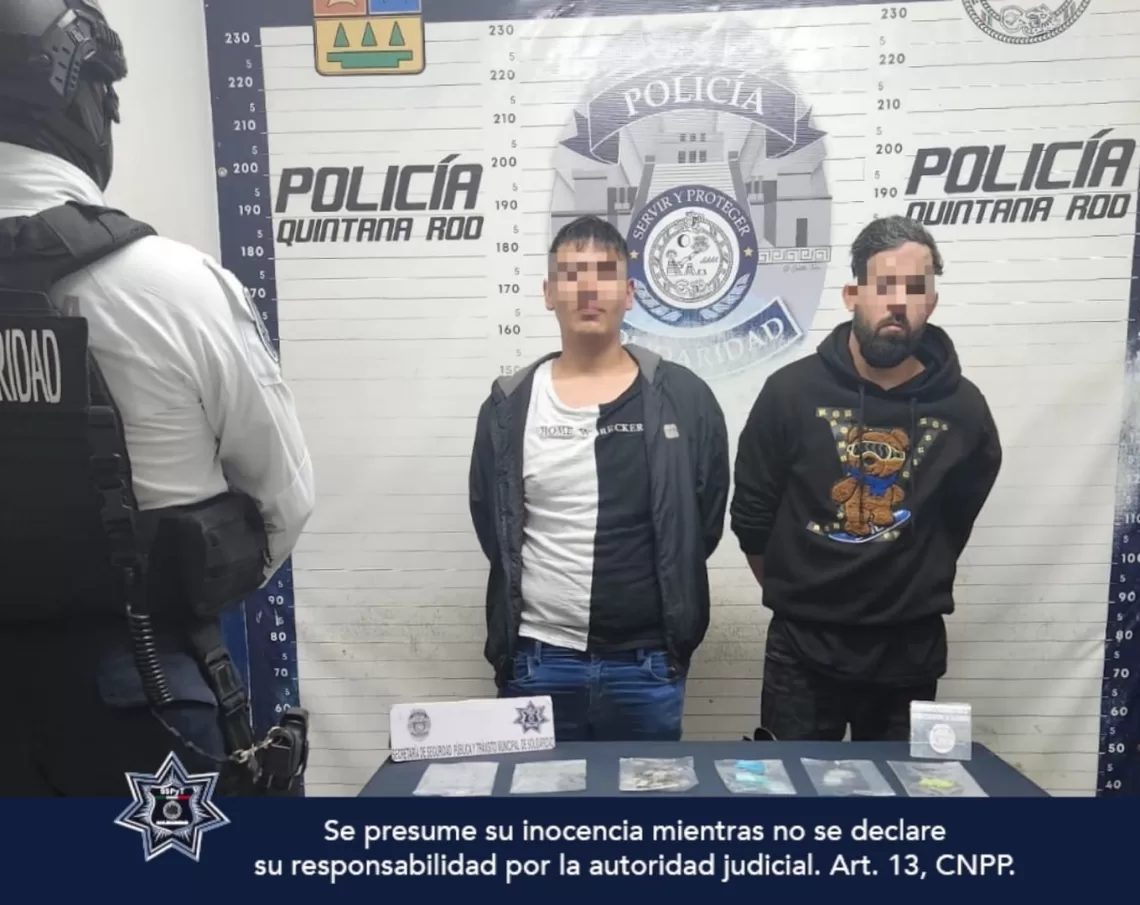 Operativo en calles de Playa del Carmen permite asegurar drogas y capturar a 4 personas