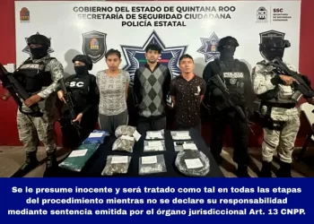 Trío capturado con más de 200 dosis de drogas