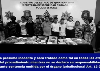 Ocho detenidos con drogas y armas de fuego en la Supermanzana 213 de Cancún