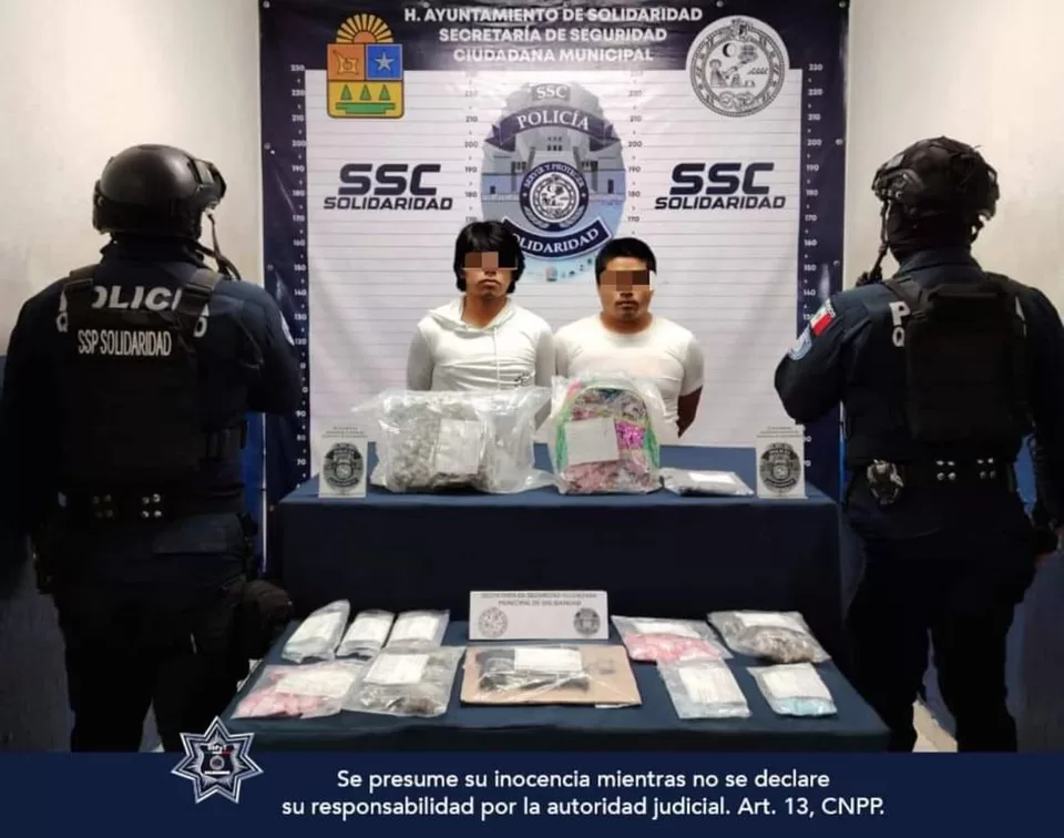 Detenidos en Playa del Carmen dos sujetos con un arma y narcóticos