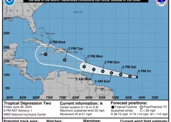 Se forma la depresión tropical "Dos" cerca de Barbados