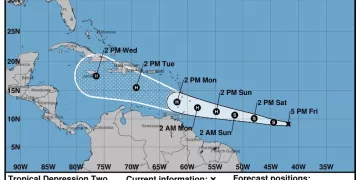 Se forma la depresión tropical "Dos" cerca de Barbados