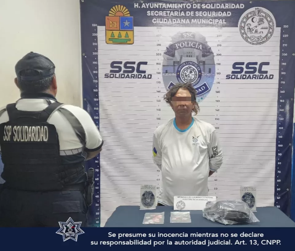Policía Turística detiene a un individuo con droga en céntrica zona de Playa del Carmen