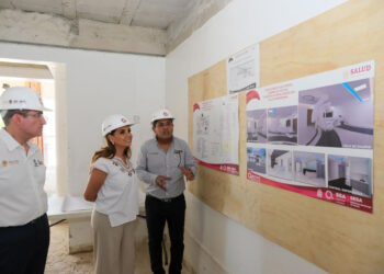 Mara Lezama supervisa el avance de la Sala de Hemodinamia de Chetumal