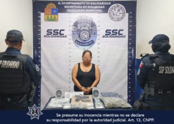 Con varias dosis de drogas detienen a mujer en calles de Playa del Carmen