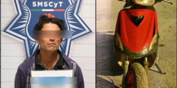 Aseguran a un individuo que circulaba en una motocicleta robada