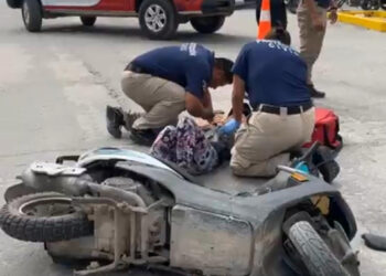 Motociclista menor de edad, lesionada en hecho de tránsito