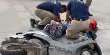 Motociclista menor de edad, lesionada en hecho de tránsito