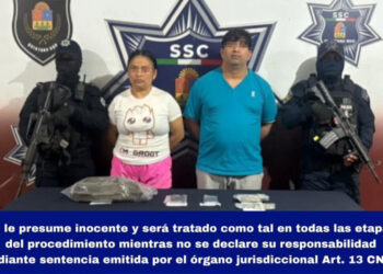 Gibrán y Cirila, detenidos con una mochila que contenía marihuana