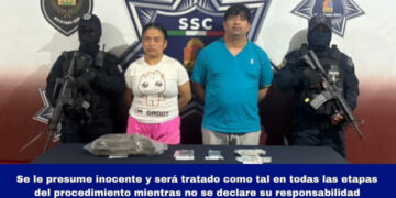 Gibrán y Cirila, detenidos con una mochila que contenía marihuana