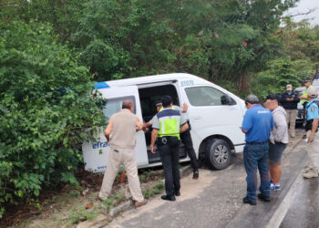 Percance vial en la zona hotelera
