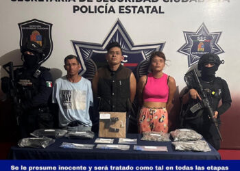 Asegurados tres narcomenudistas con un arma de fuego