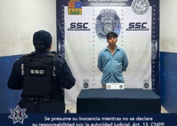 Individuo detenido, acusado de golpear a su pareja