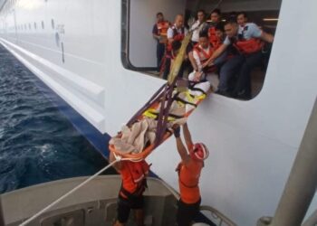 Personal de la Armada evacúa a turistas enfermos de un crucero