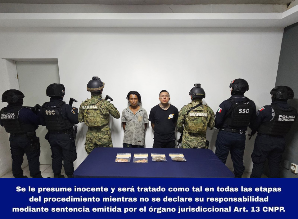 Detenidos en Cozumel cuando manipulaban drogas 