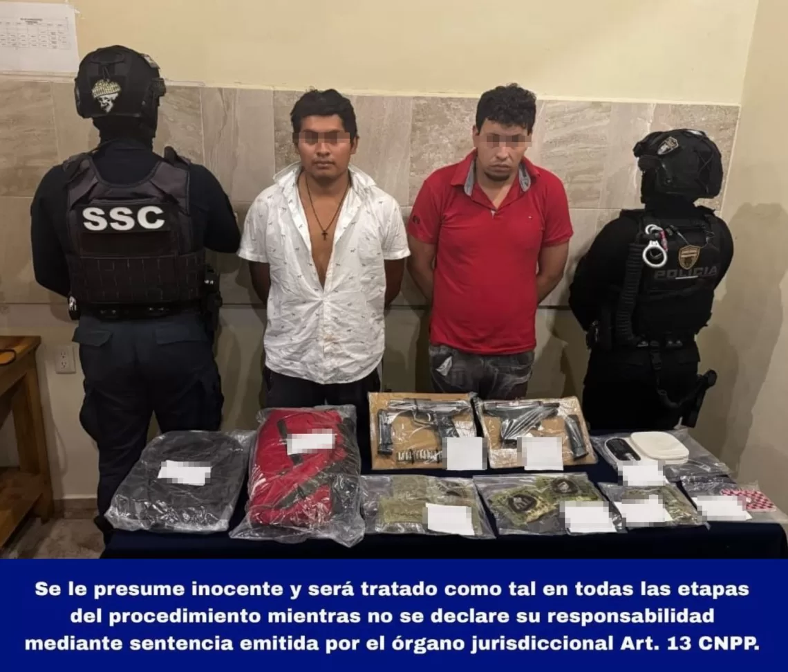 Son detenidos en Tulum dos presuntos miembros del CJNG