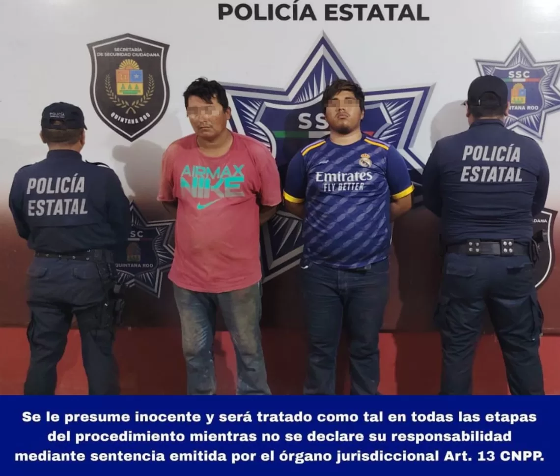 Detienen a dos sujetos por desobediencia y posible robo a comercios