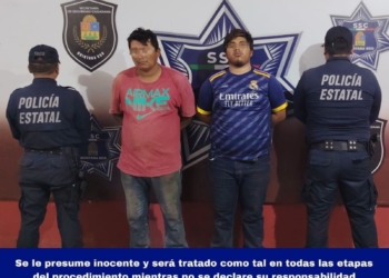 Detienen a dos sujetos por desobediencia y posible robo a comercios