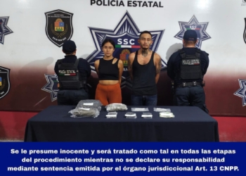 Cae pareja con más de 100 dosis de droga en Rancho Viejo