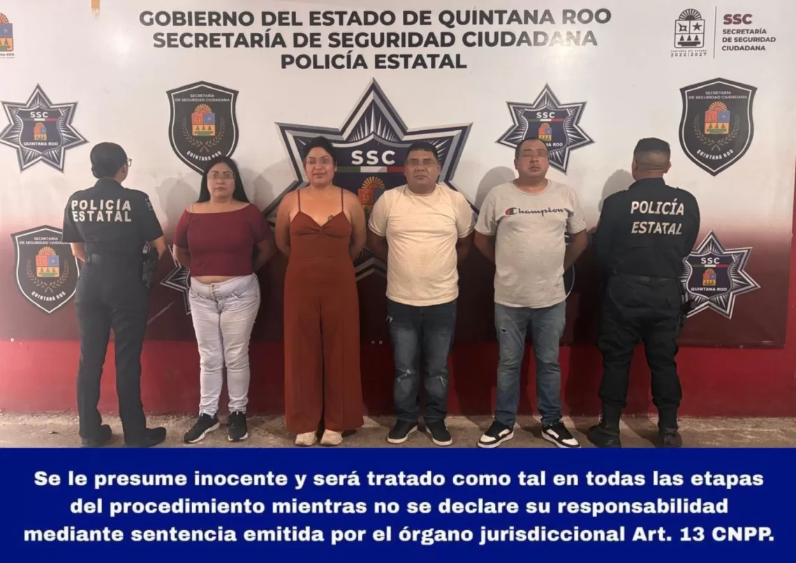 Aprehenden a cuarteto por robo a transeúnte en Cancún y Chetumal