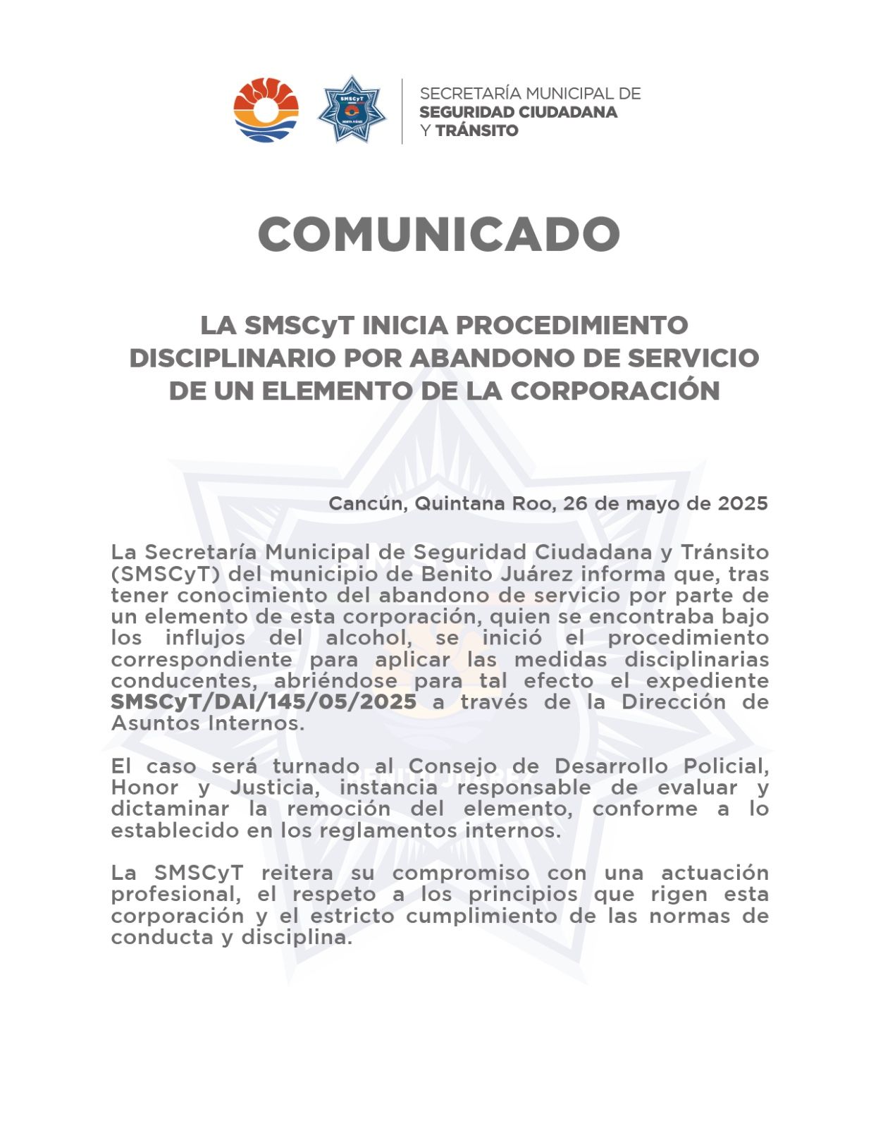 Suspenden a un policía por estar en estado de ebriedad