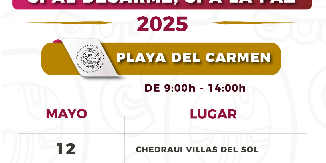 Realizarán Feria de Paz y Desarme Voluntario 2025