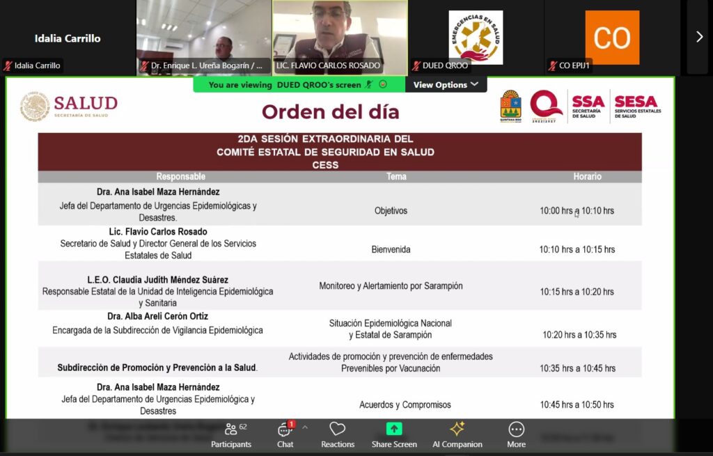 Refuerzan vigilancia epidemiológica en Quintana Roo para prevenir brotes