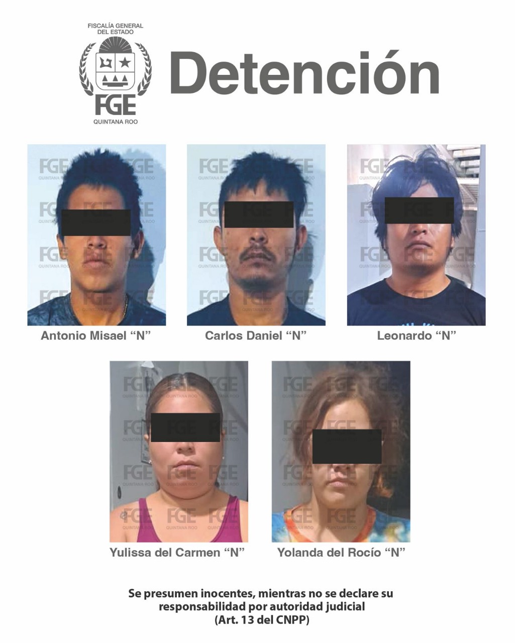 Detienen a cinco personas en operativos simultáneos en Cancún