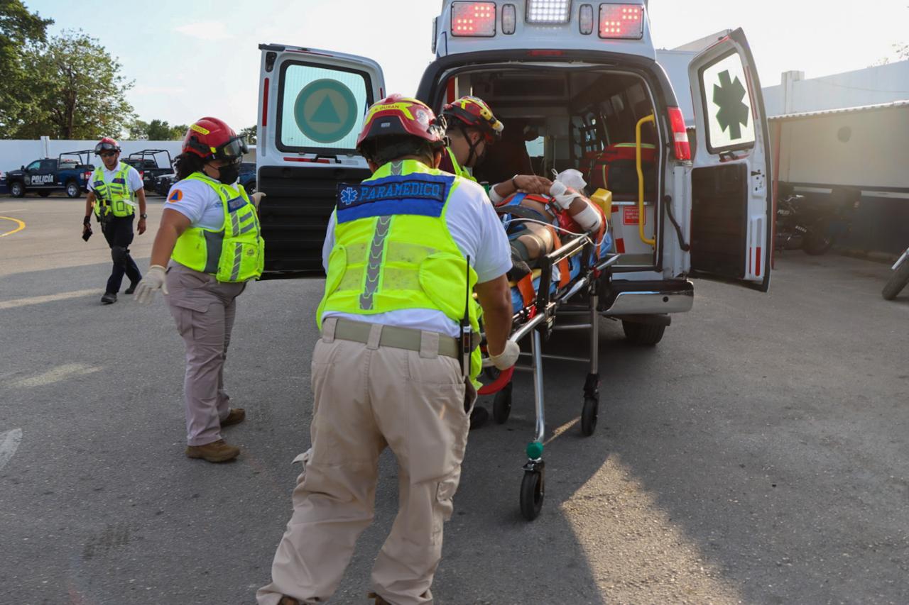Segundo rescate humanitario en menos de un mes con helicóptero de la SSC de Playa del Carmen
