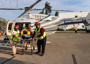 Segundo rescate humanitario en menos de un mes con helicóptero de la SSC de Playa del Carmen