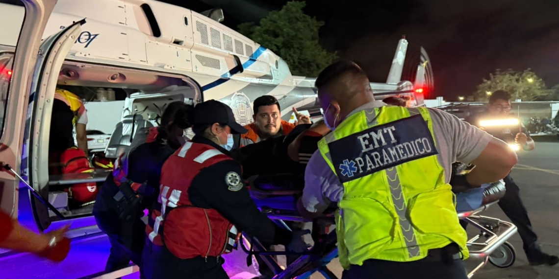 Helicóptero de la SSC Playa del Carmen realiza rescate aéreo luego de accidente en Puerto Morelos