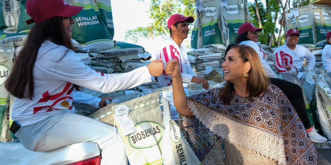 Entrega Mara Lezama 70 toneladas de semilla mejorada de maíz, en beneficio de casi mil 700 familias de municipios del sur
