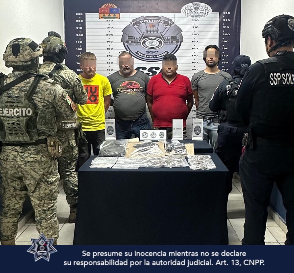 Cuatro detenidos con drogas en la colonia Ejido de Playa del Carmen