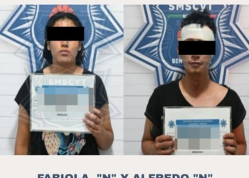 Pareja detenida por violencia mutua en la vía pública de Cancún