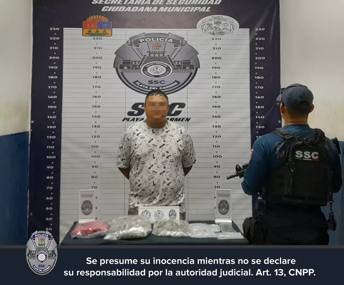 Cae en flagrancia hombre con presunto narcomenudeo en Playa del Carmen