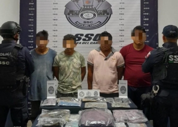 Detenidos en Playa del Carmen cuatro sujetos por narcomenudeo