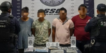 Detenidos en Playa del Carmen cuatro sujetos por narcomenudeo