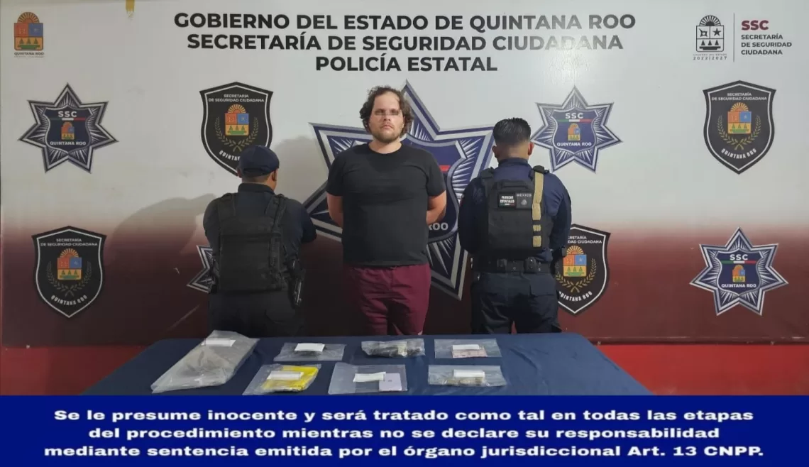 Detienen a narcomenudista en Hacienda Real del Caribe