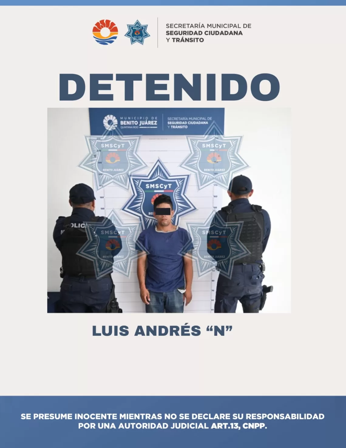 Cae sujeto con brazalete electrónico tras agredir a policías en Cancún